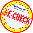 E-Check Plakette
